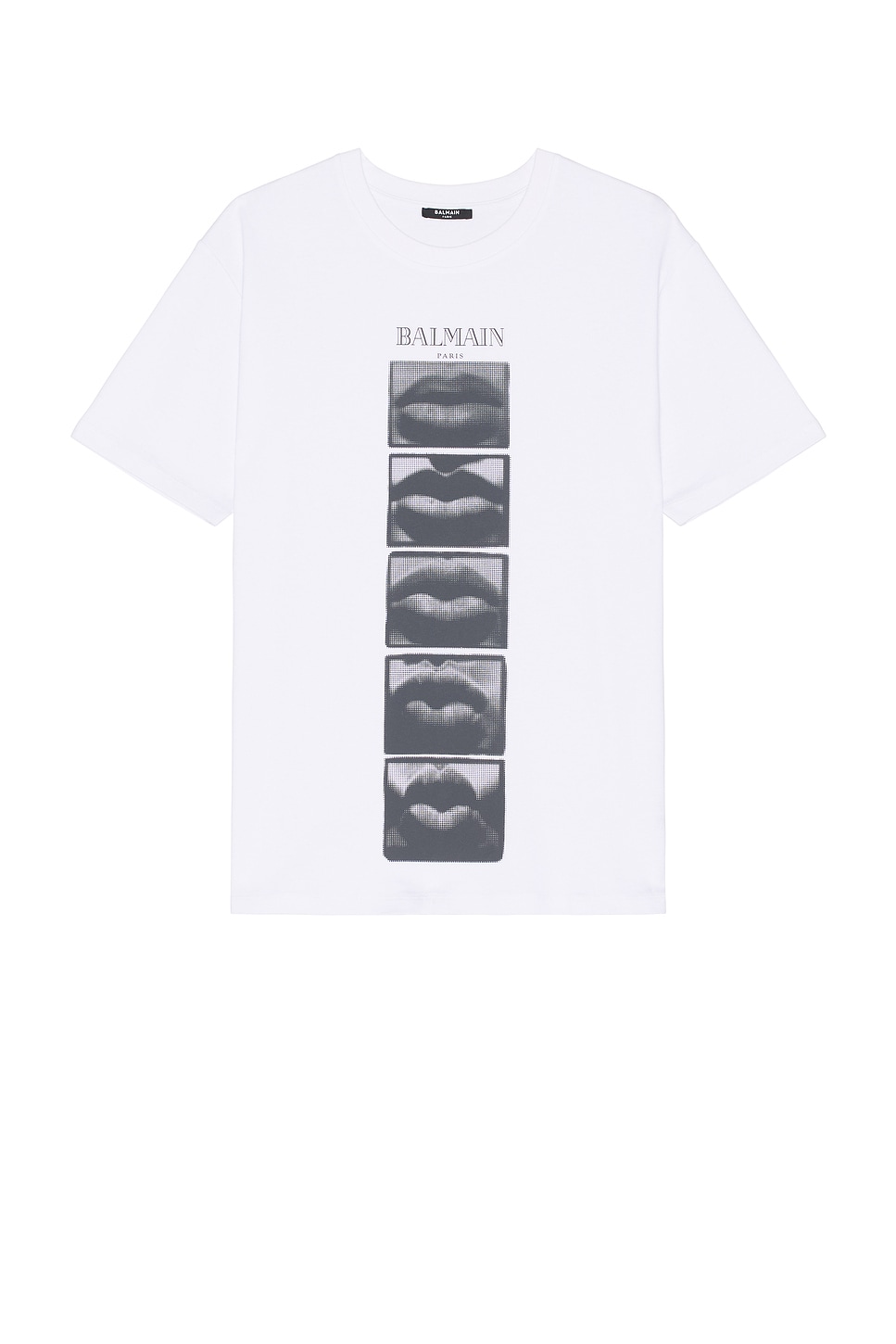 Image 1 of BALMAIN Lips Print T-Shirt in White