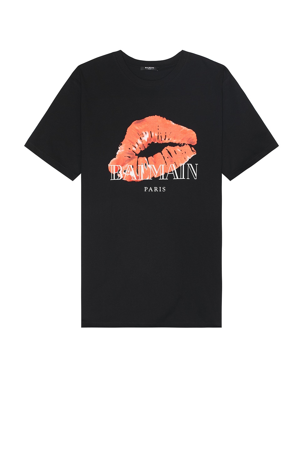 Image 1 of BALMAIN Kiss Print Logo T-Shirt in Black