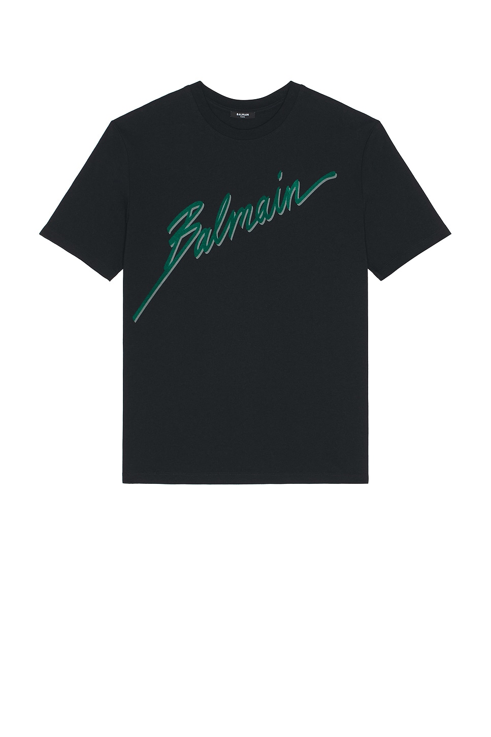 Image 1 of BALMAIN Letter Block T-Shirt in Noir & Emerald