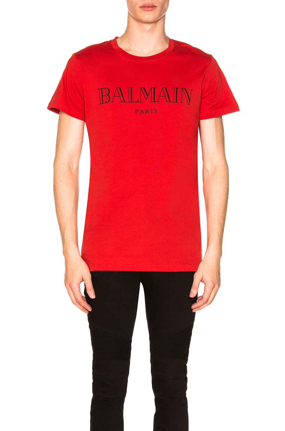 Image 1 of BALMAIN Paris Logo Tee in Red