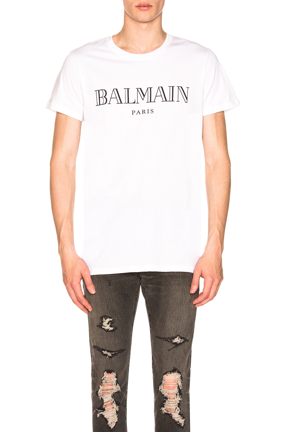 Image 1 of BALMAIN Paris Logo Tee in White
