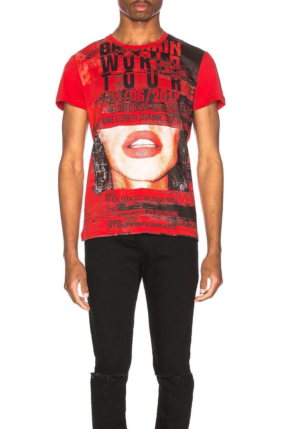 Image 1 of BALMAIN Printed T-Shirt in Rouge
