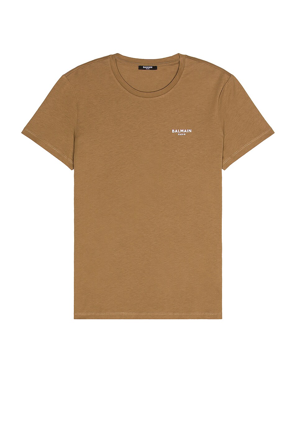 Image 1 of BALMAIN Flock T-Shirt in Taupe & Blanc