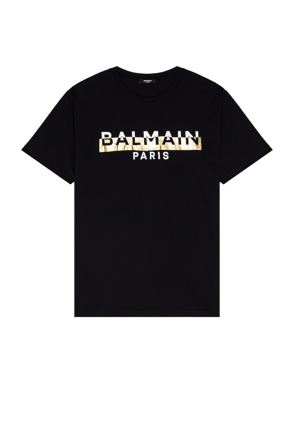 Image 1 of BALMAIN Balmain Foil Tape T-shirt - Bulky Fit in EDC NOIR/BLANC/OR