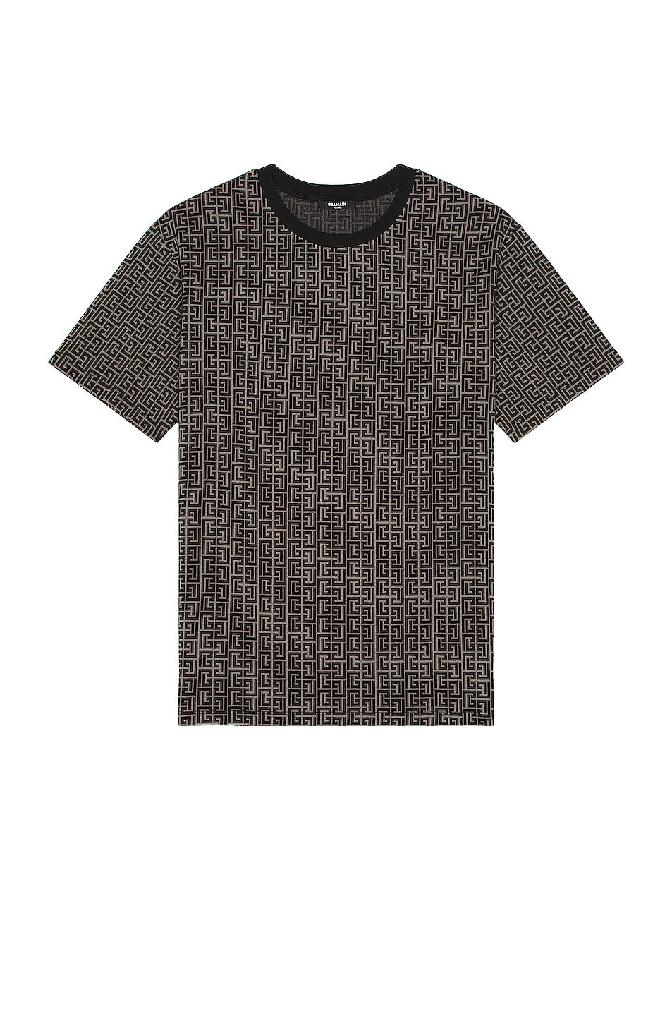 BALMAIN Mini Monogram T-Shirt in Gris Fonce & Noir | FWRD