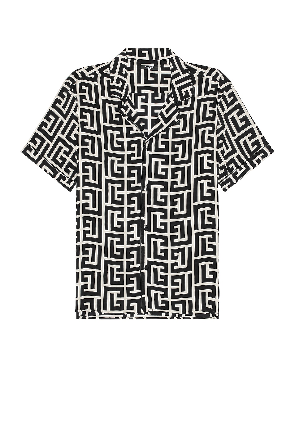 Image 1 of BALMAIN Macro Monogram Pyjama Shirt in Ivoire & Noir