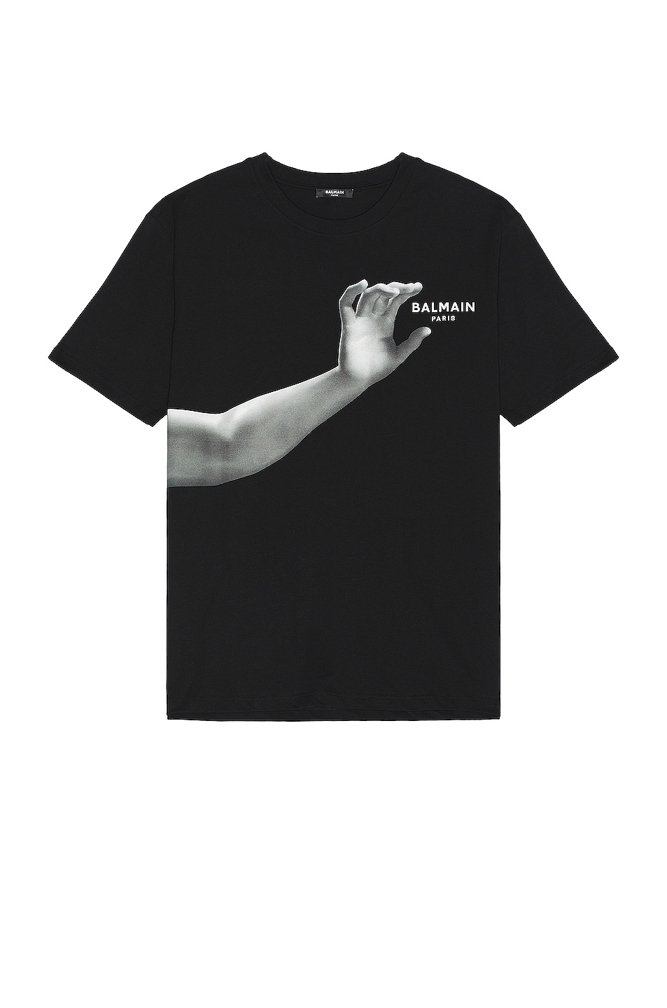BALMAIN Statue Printed T-Shirt in Noir & Multi Gris | FWRD