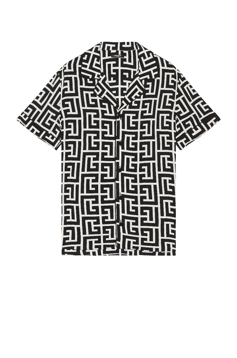 Image 1 of BALMAIN Macro Monogram Pyjama Shirt in Ivory & Noir