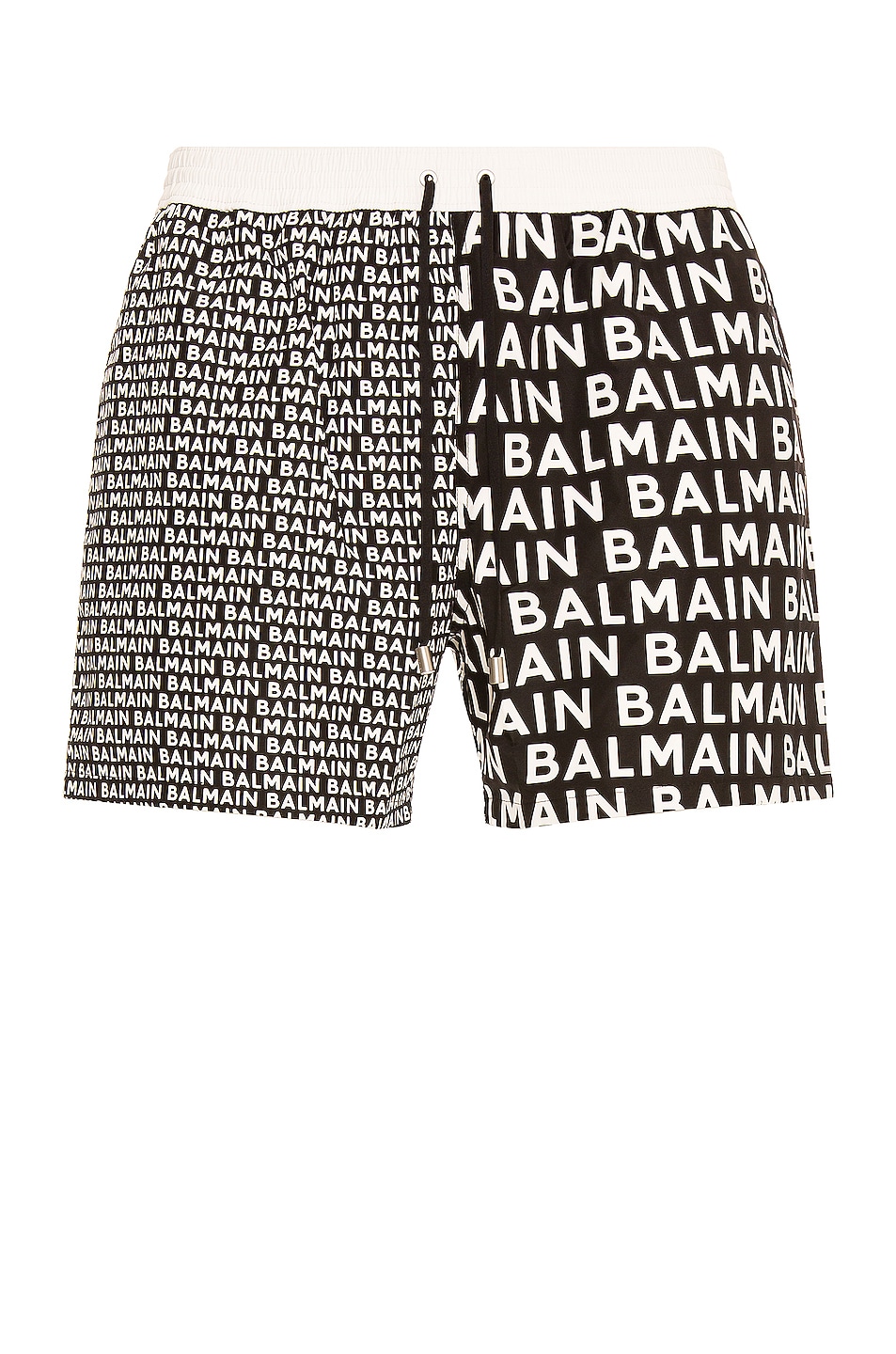 Image 1 of BALMAIN Mini Logo Swimwear Boxer in Black & White