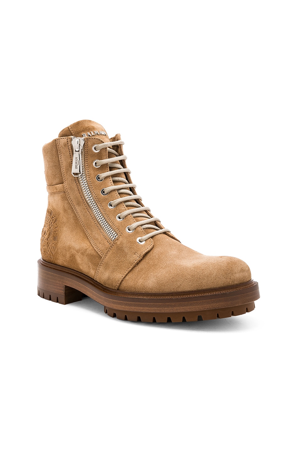 Image 1 of BALMAIN Suede Ranger Army Boots in Greige