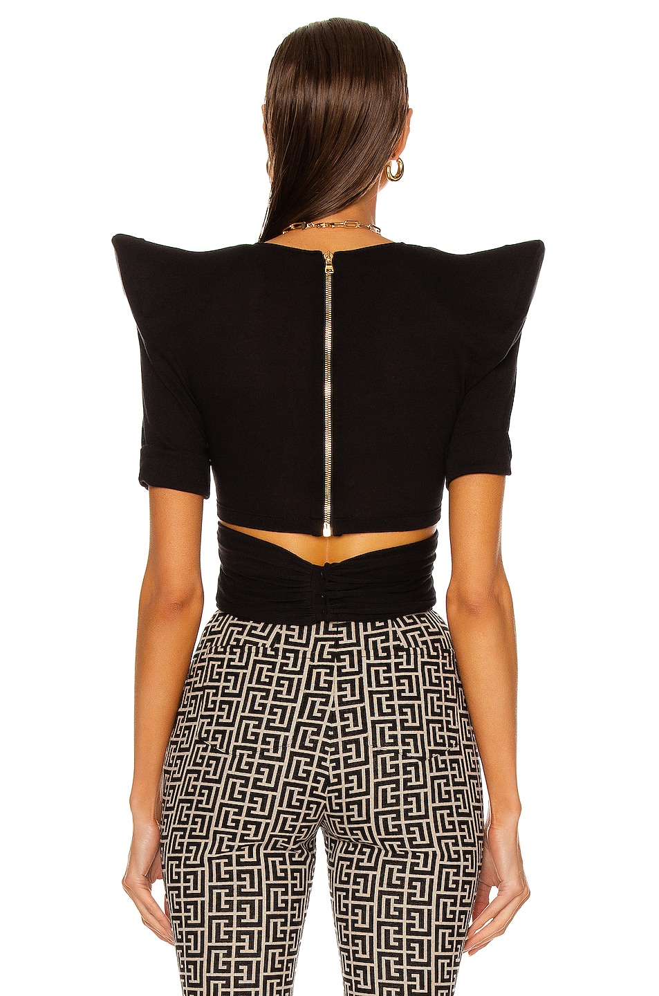 knit shoulder pad top