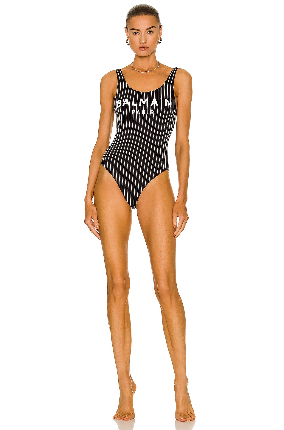 Image 1 of BALMAIN Olimpionic Swimsuit in Black & White