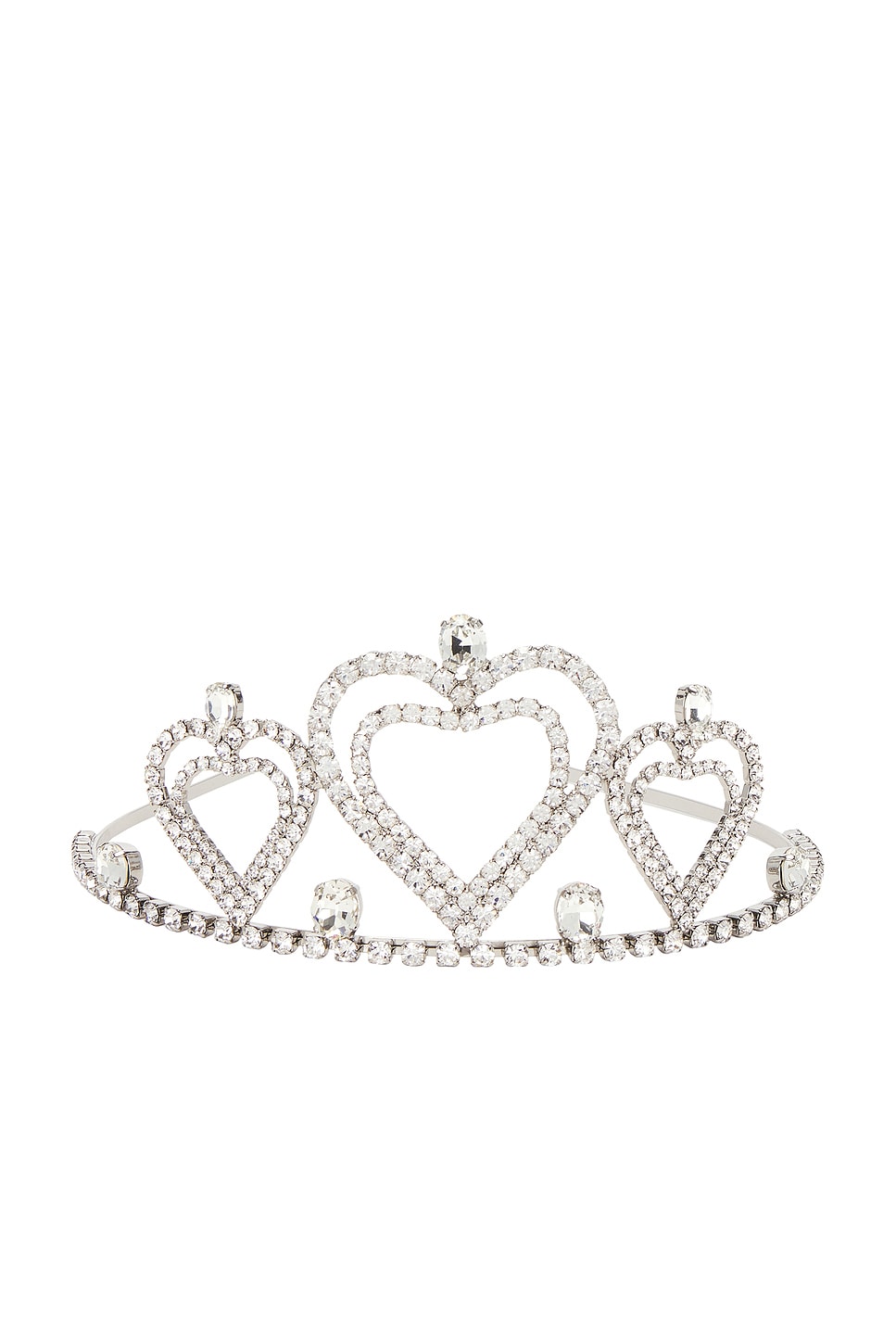 Hearts Crown in Metallic Silver