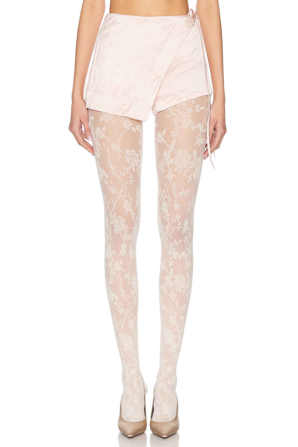 Satin Skort in Blush