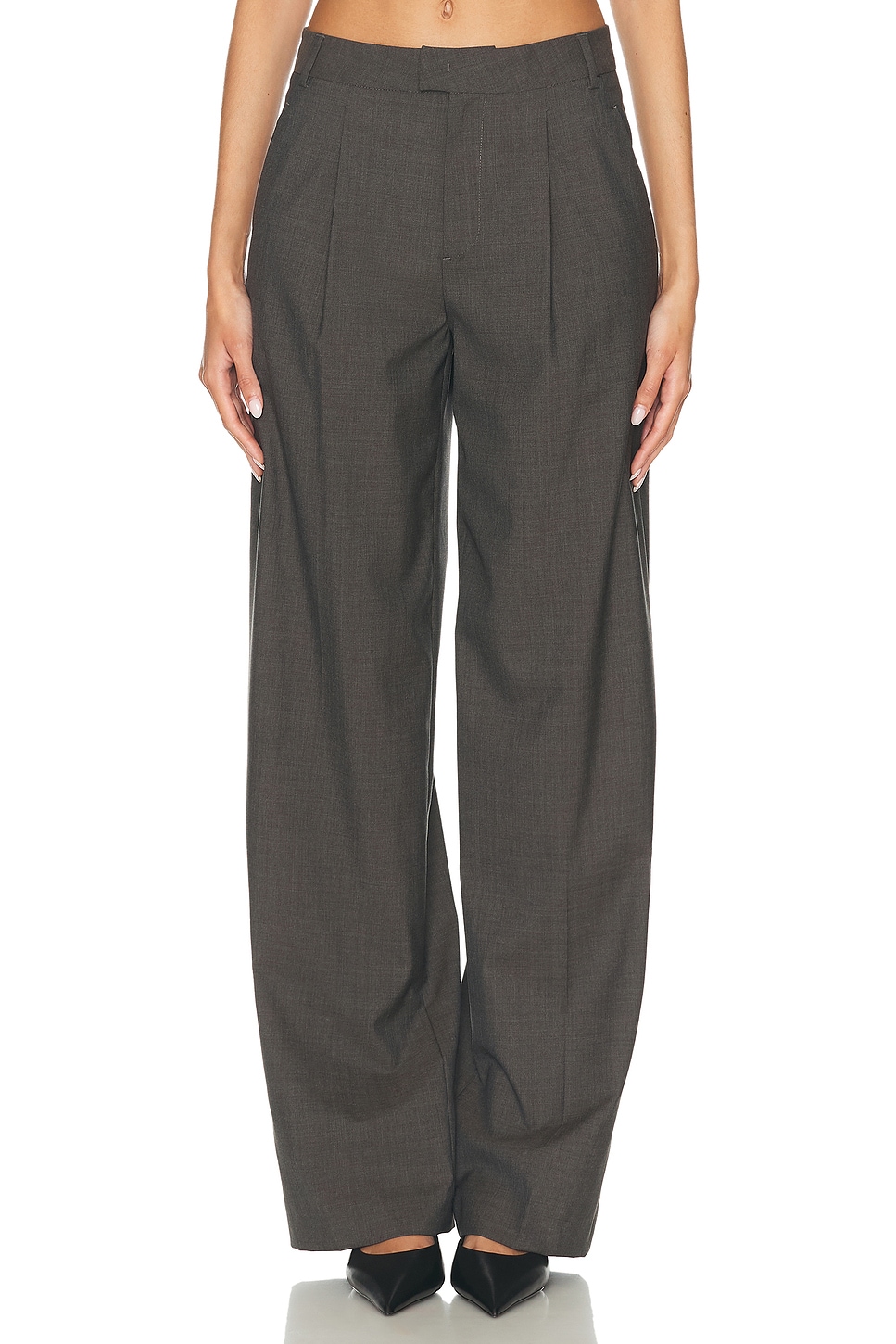 Image 1 of Blumarine Wide Leg Pant in Grey Castlerock