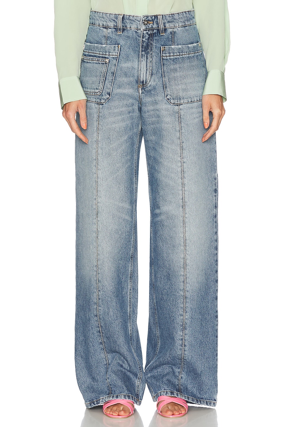 Image 1 of Blumarine Wide Leg in Dusk Blue