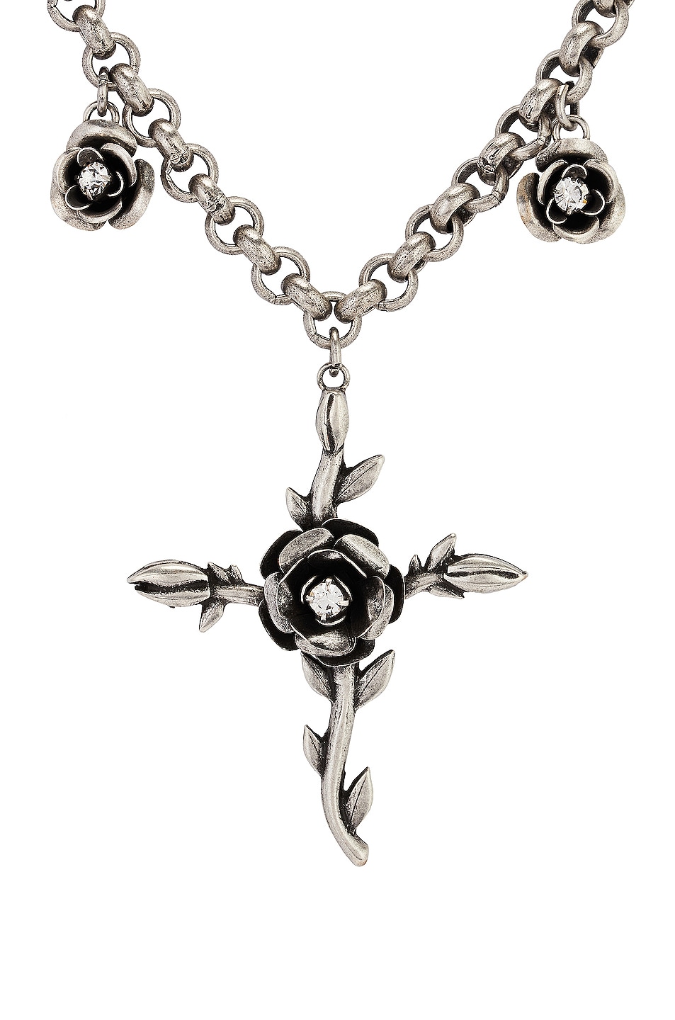 Blumarine Cross Necklace In Nikel | FWRD