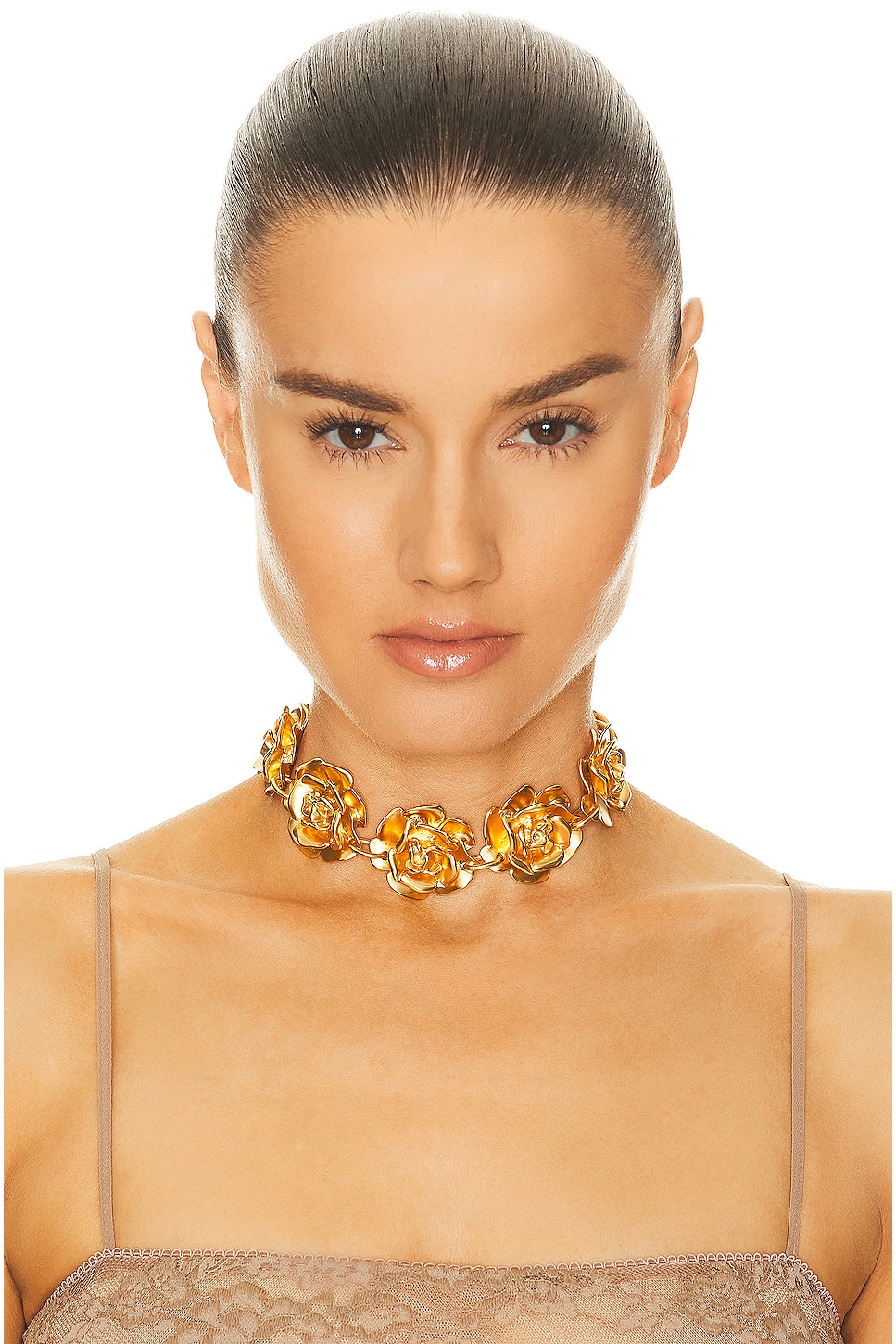 Blumarine Rose Choker In Oro Satinato | FWRD