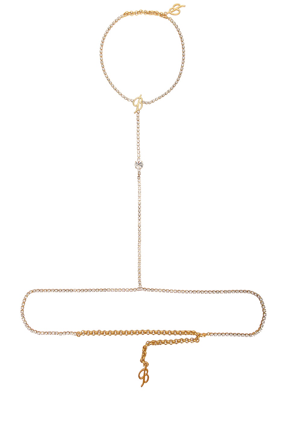 Image 1 of Blumarine Body Chain in Oro Satinato & Crystal