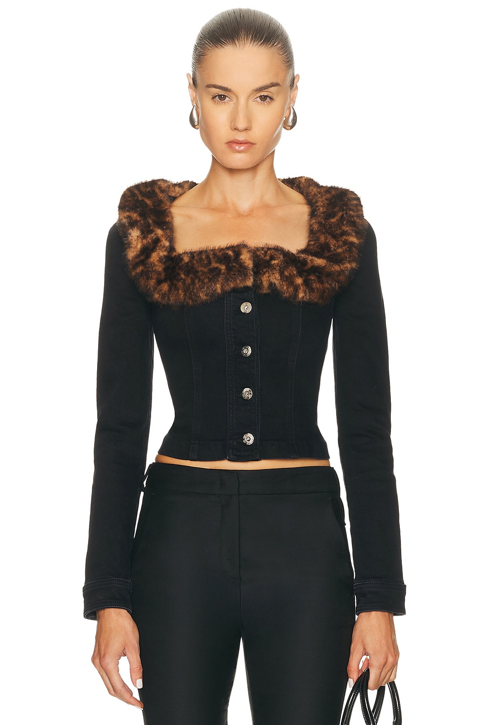 Image 1 of Blumarine Denim Jacket in Black