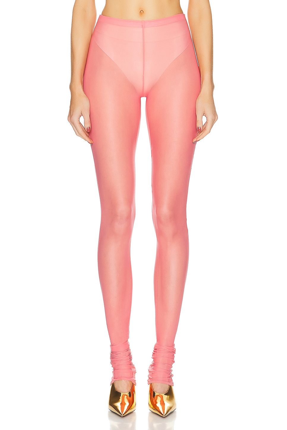 Image 1 of Blumarine Tulle Leggings in Pink Peony