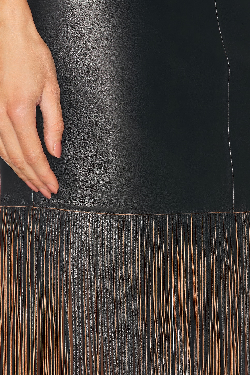 Blumarine Fringe Leather Skirt thumbnail