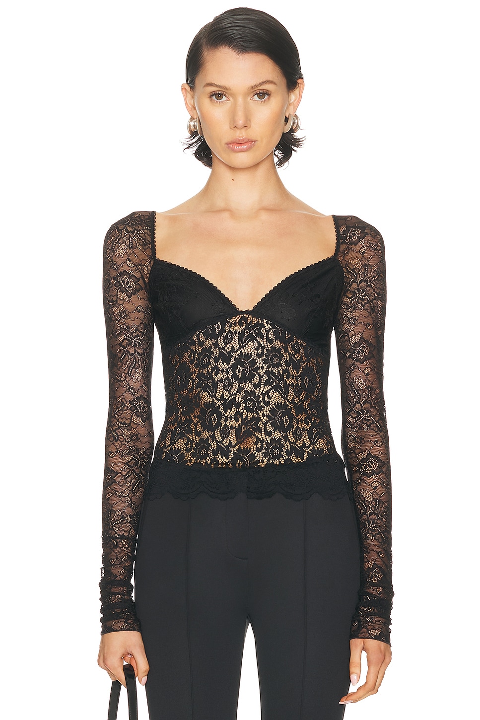 Image 1 of Blumarine Long Sleeve Top in Black