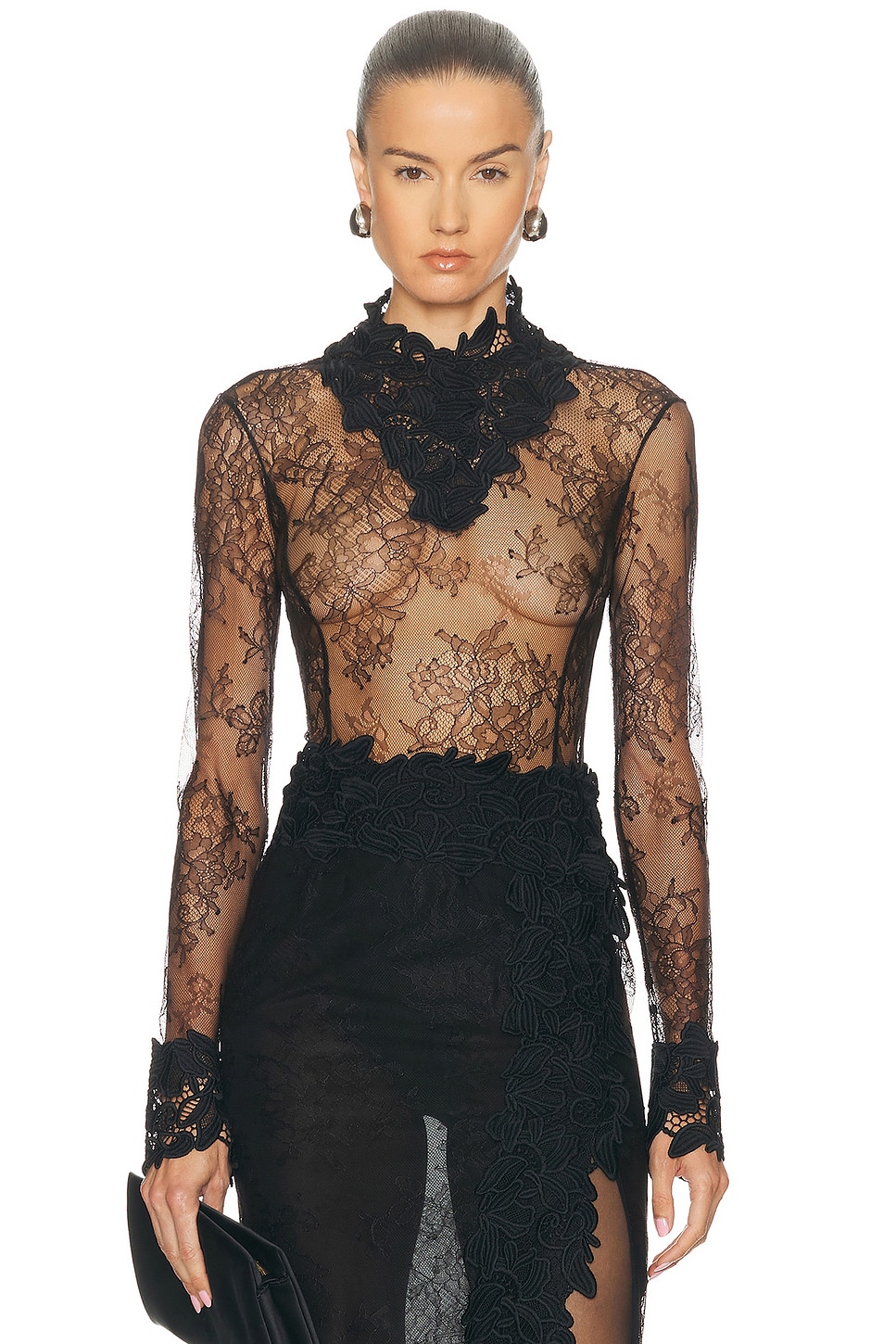 Image 1 of Blumarine Lace Top in Black