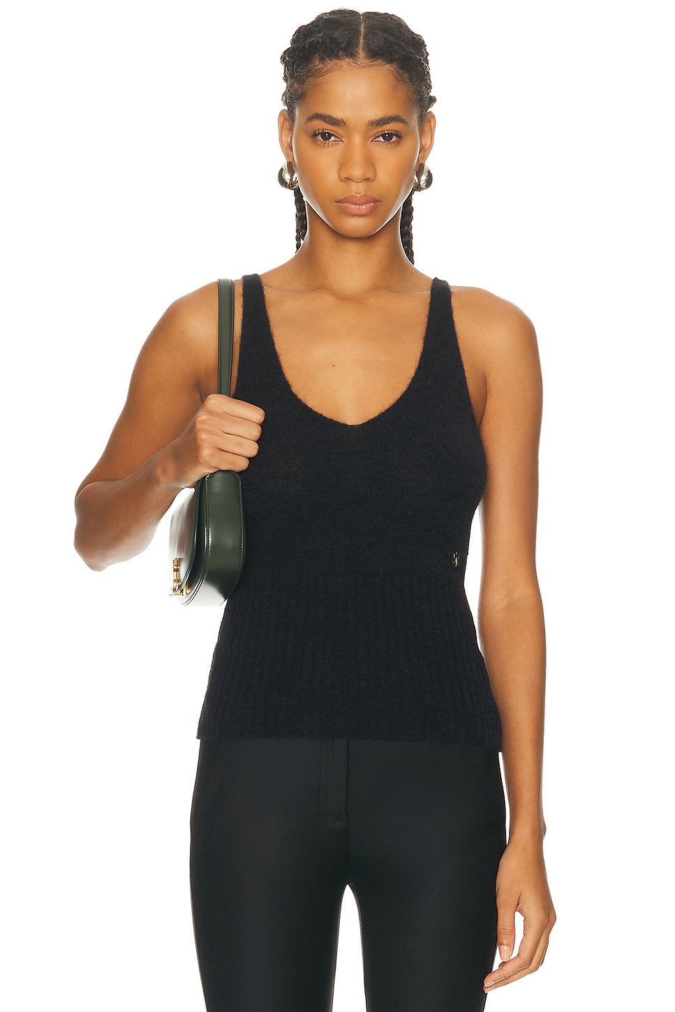 Blumarine Knit Tank Top In Black