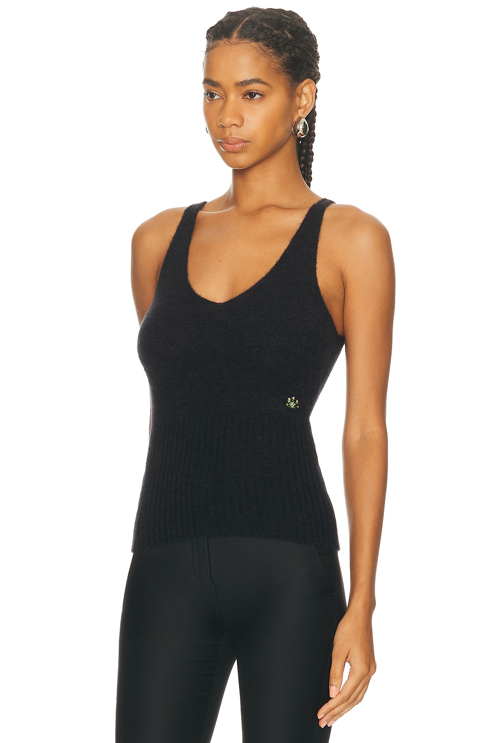Blumarine Knit Tank Top In Black