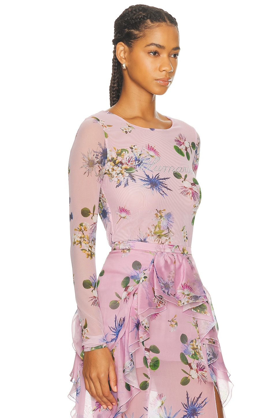 Blumarine Tulle T-shirt In Multi