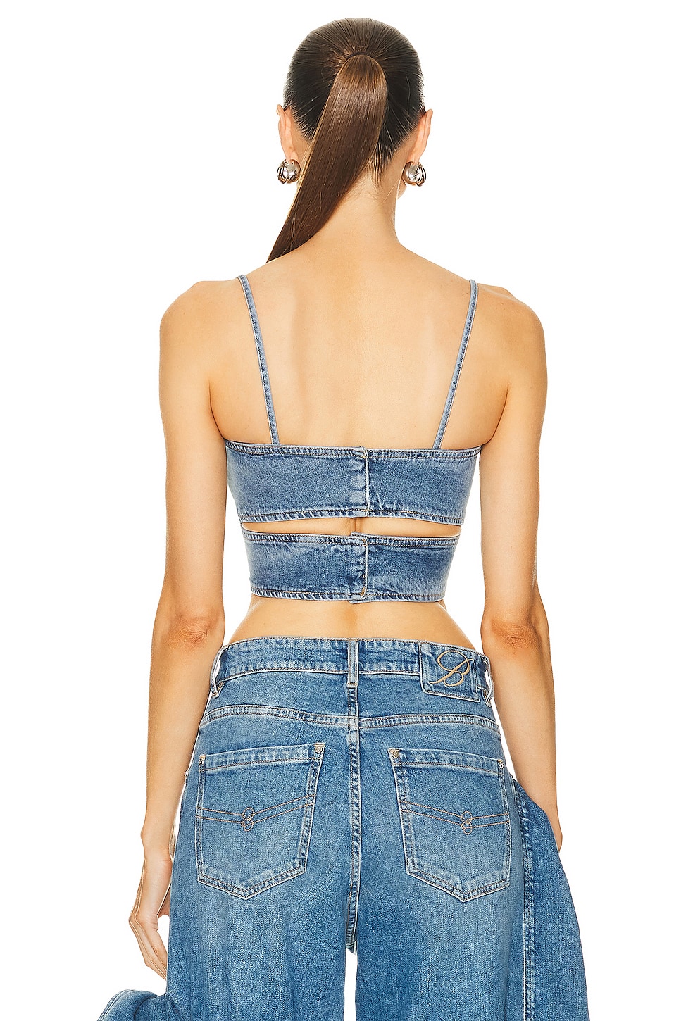 Maria Tie Front Denim Top