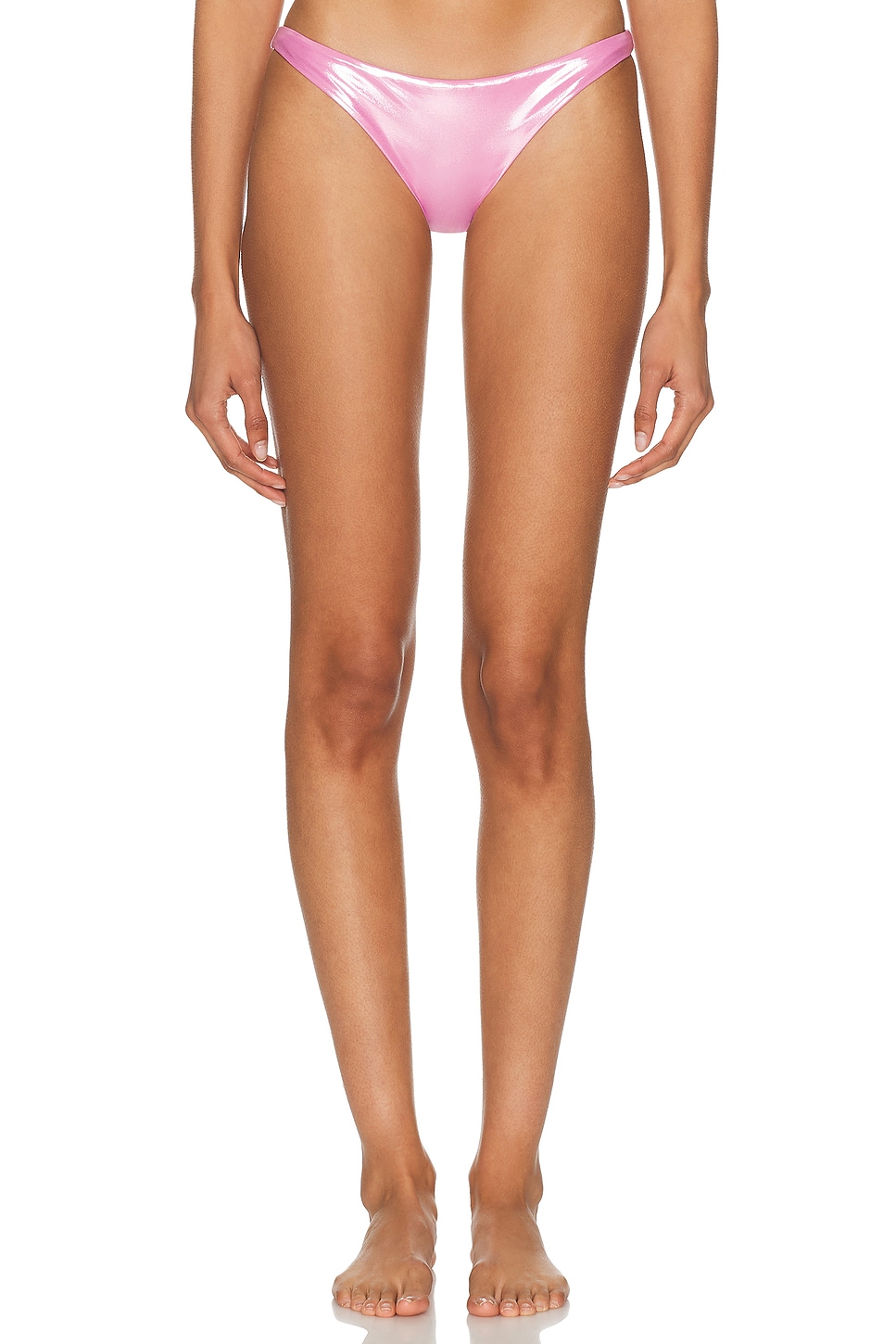 Blumarine Laminated Jersey Bikini Bottom