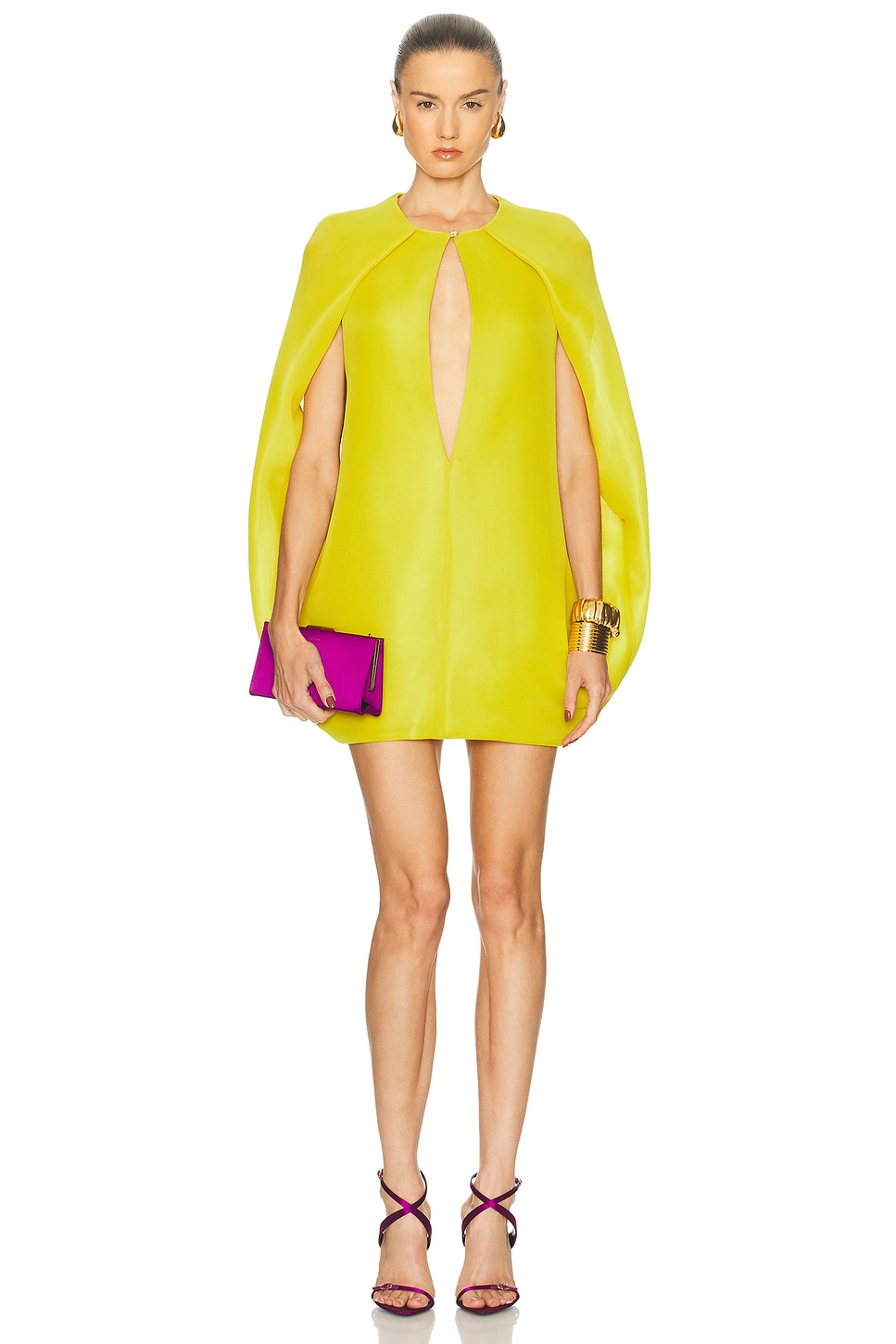 Image 1 of Brandon Maxwell The Juniper Dress in Olive Oil