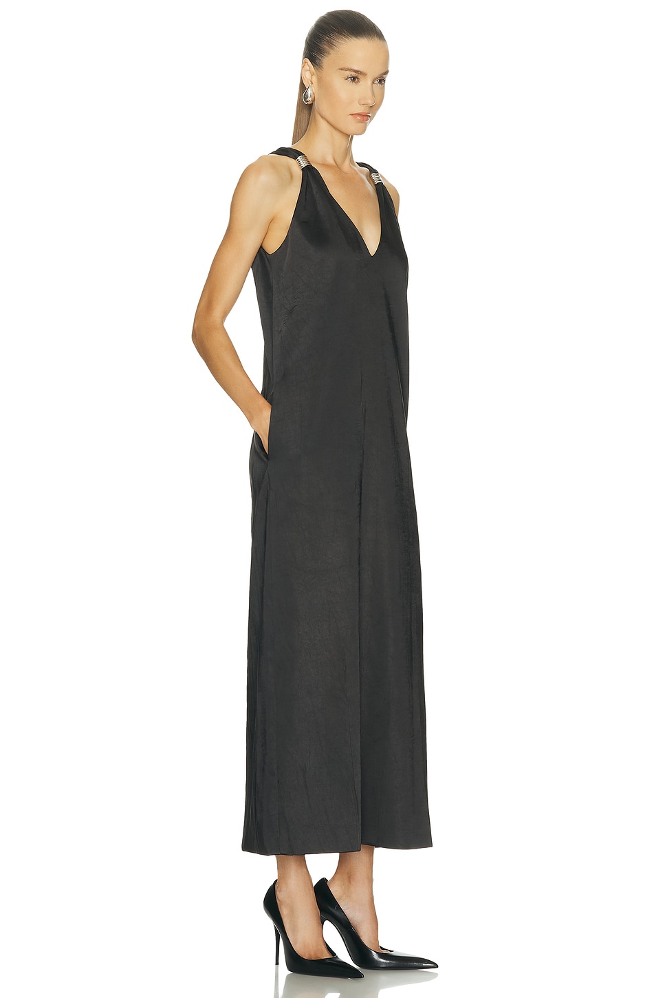 Brandon Maxwell Keke Long Dress In Black
