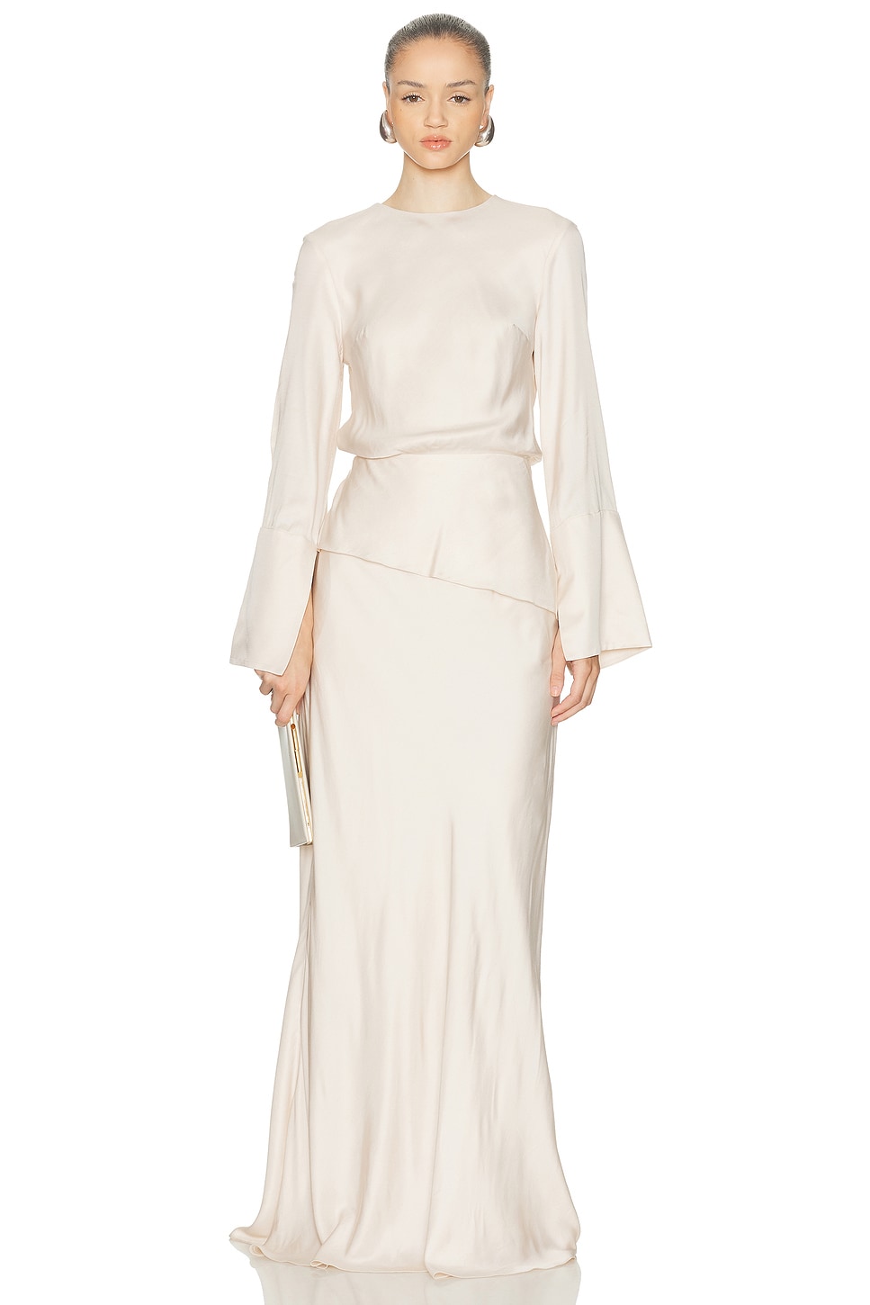 Brandon Maxwell Violet Long Dress In White