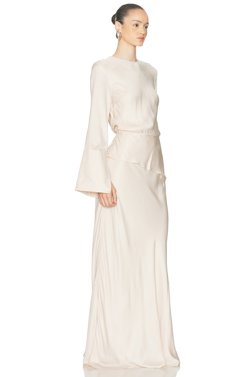 Brandon Maxwell The Violet Tiered Satin-twill Gown In White