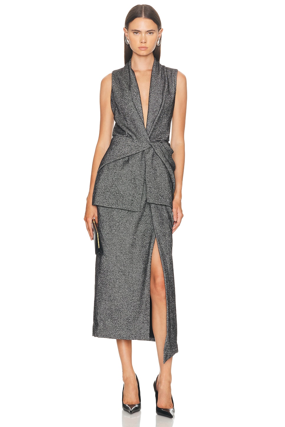 Image 1 of Brandon Maxwell The Margo Dress in Graphite