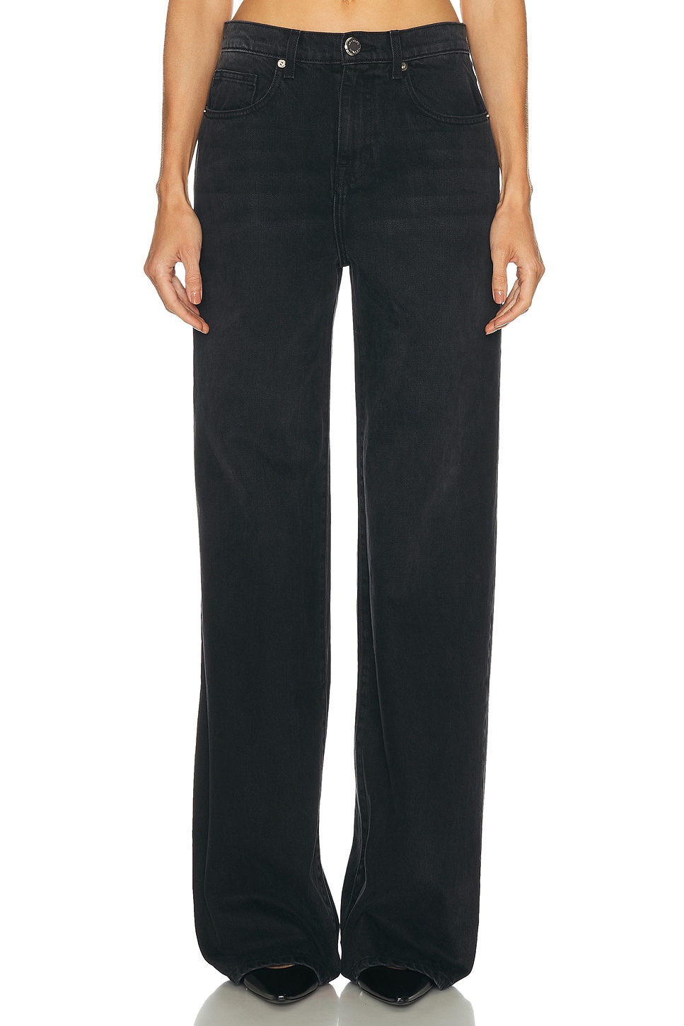 Image 1 of Brandon Maxwell Callan Wide Leg in Vintage Black