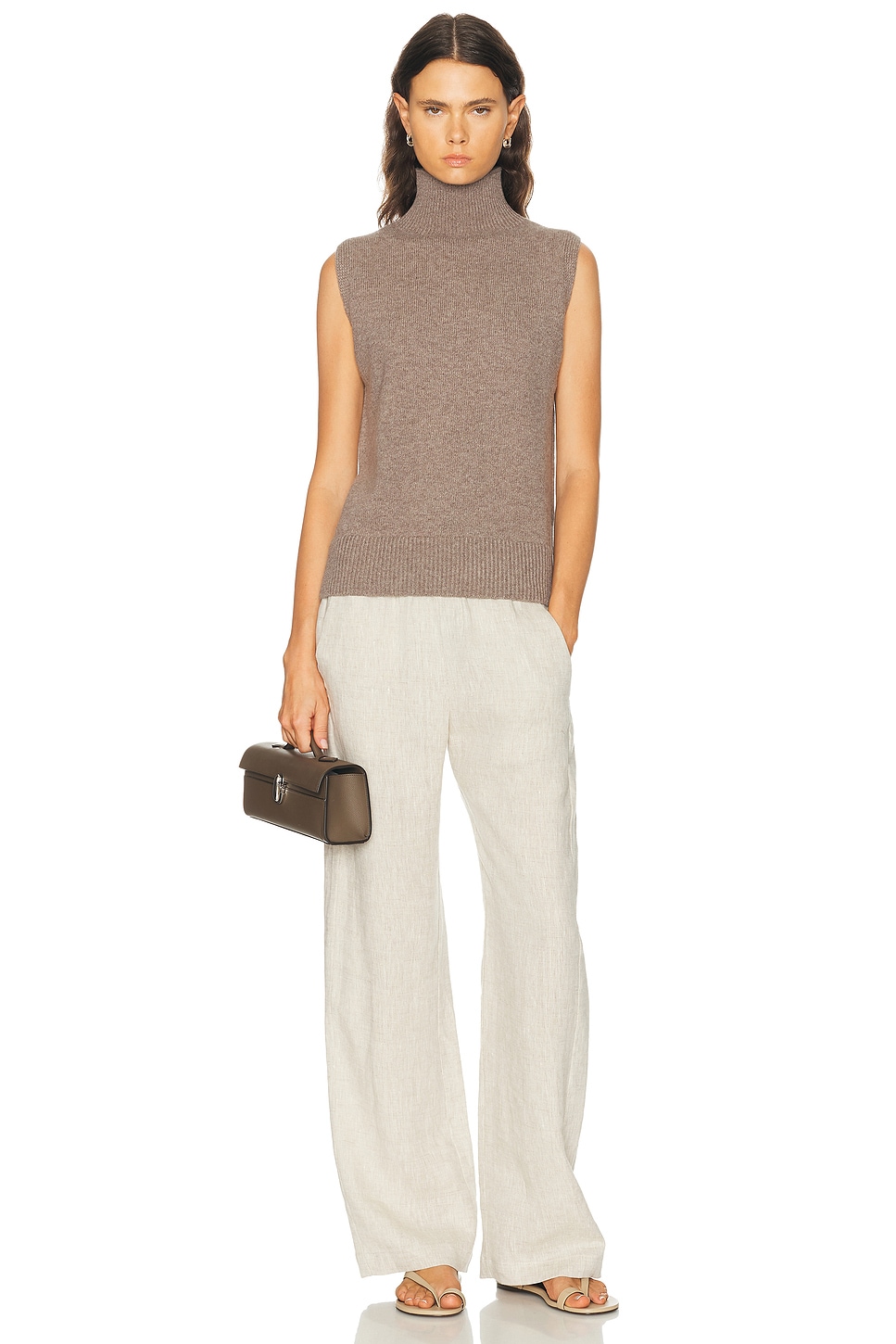 Brandon Maxwell Bruno Sleeveless High Neck Vest | Thumbnail 4
