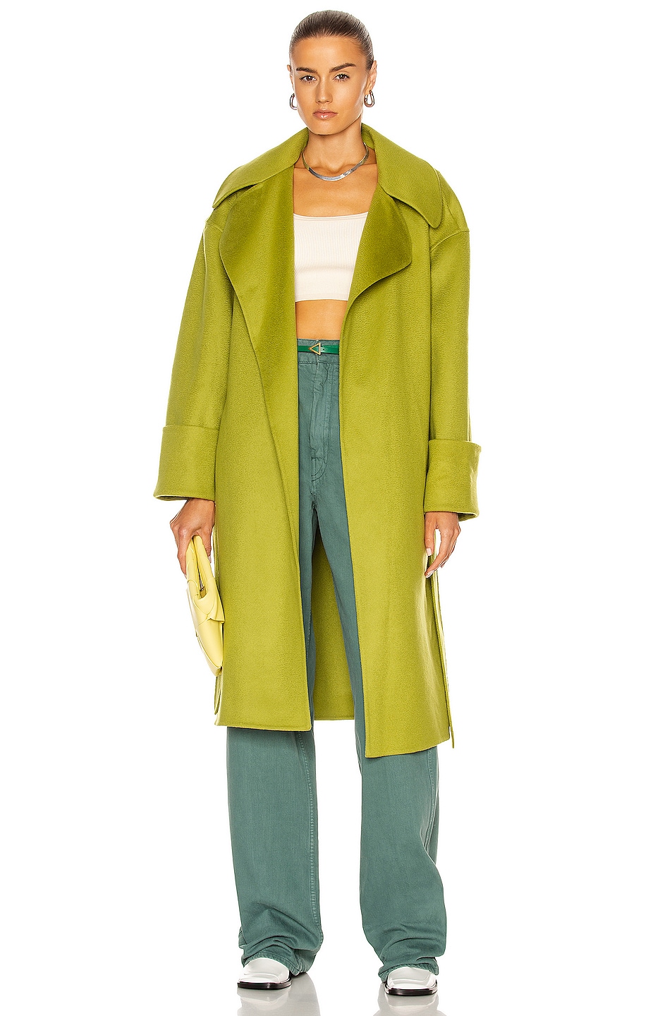 Image 1 of Brandon Maxwell Double Face Caban Coat in Apple Green