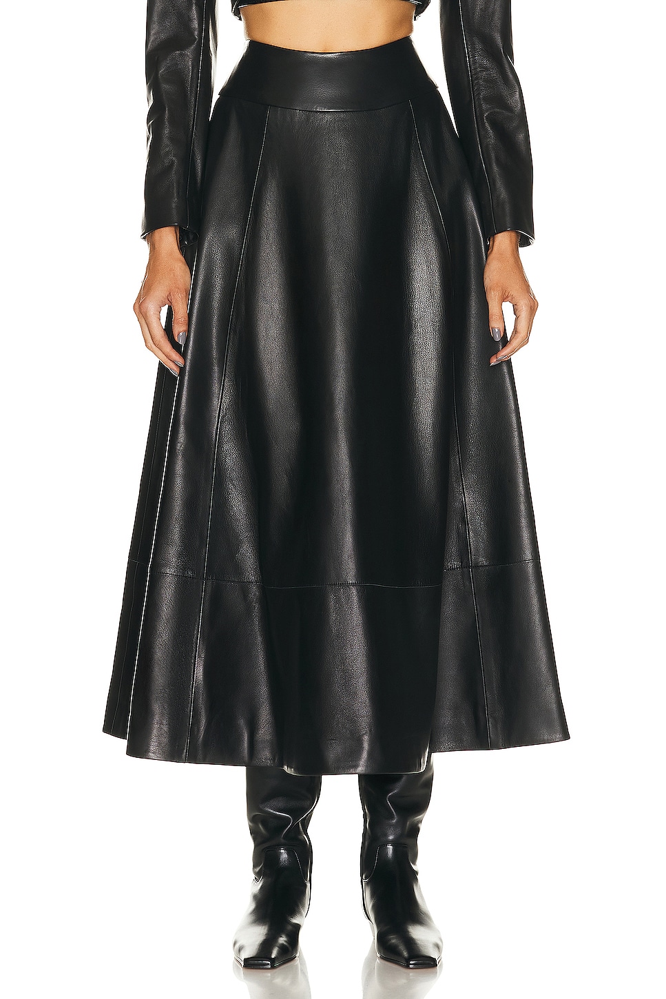 Image 1 of Brandon Maxwell The Parker Circle Skirt in Black