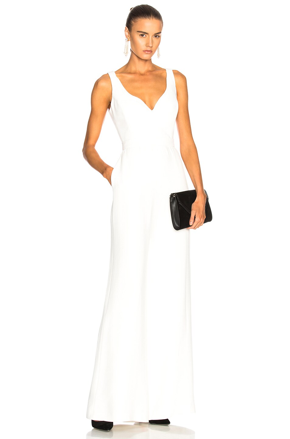 Image 1 of Brandon Maxwell Sweetheart Jumpsuit in Ivory