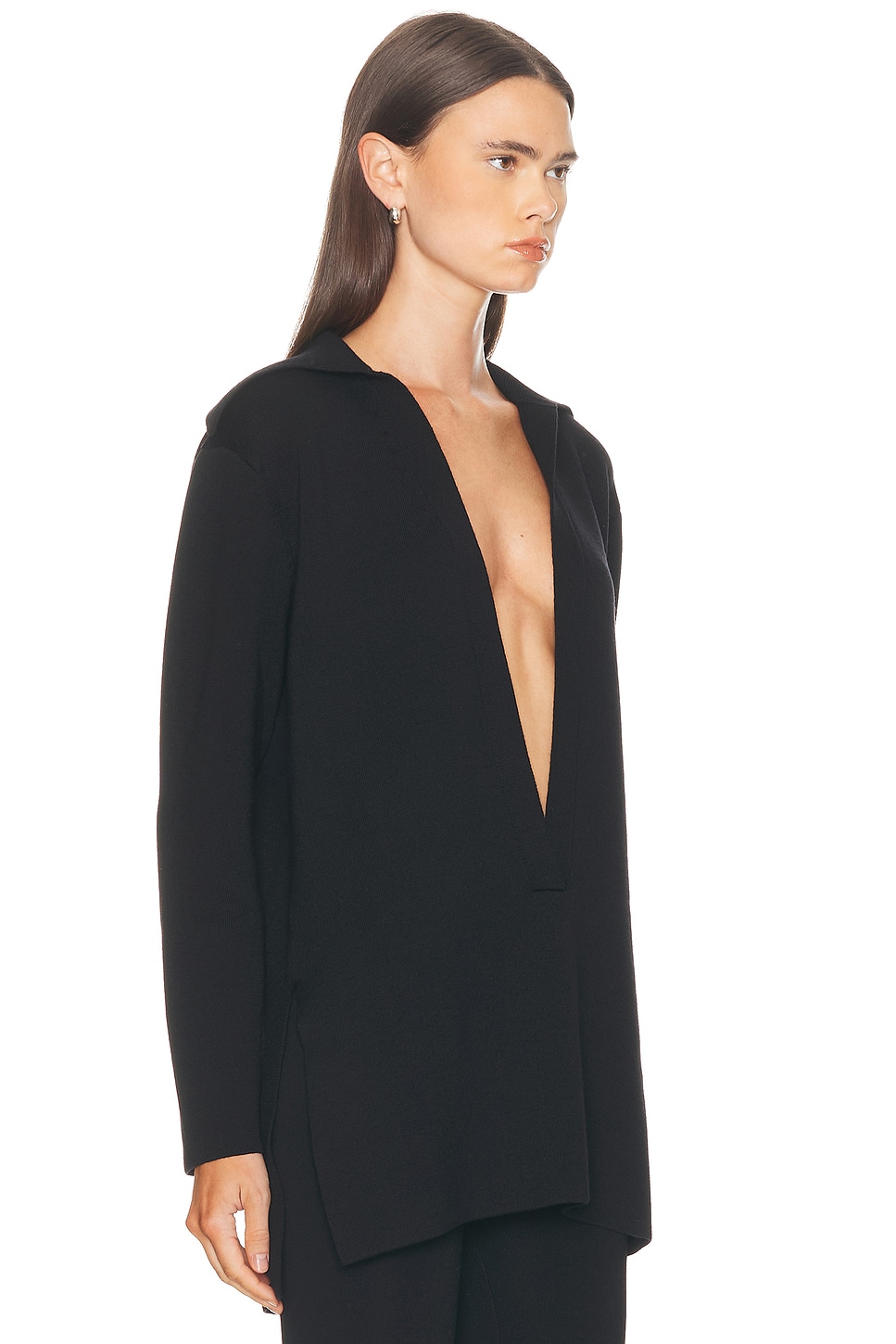 Brandon Maxwell The Luma Top In Black