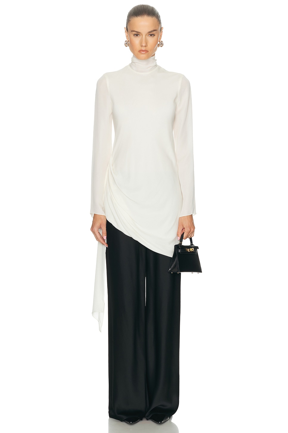 Image 1 of Brandon Maxwell The Raina Blouse in Ivory