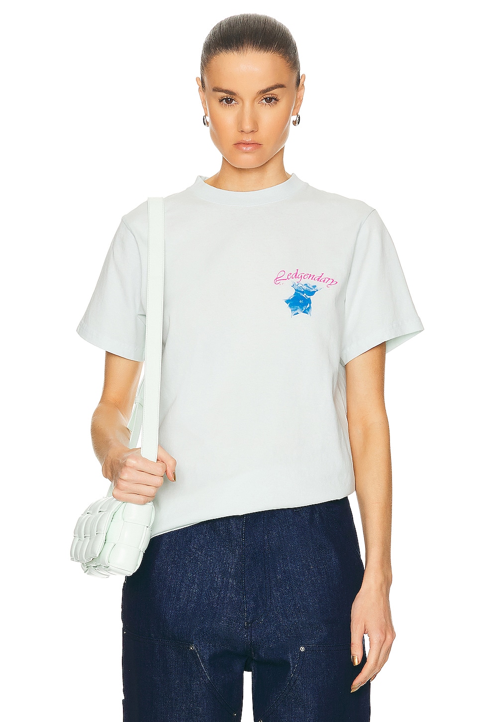 Image 1 of Bianca Chandon House Of Bianca Floral T-Shirt in Pale Blue