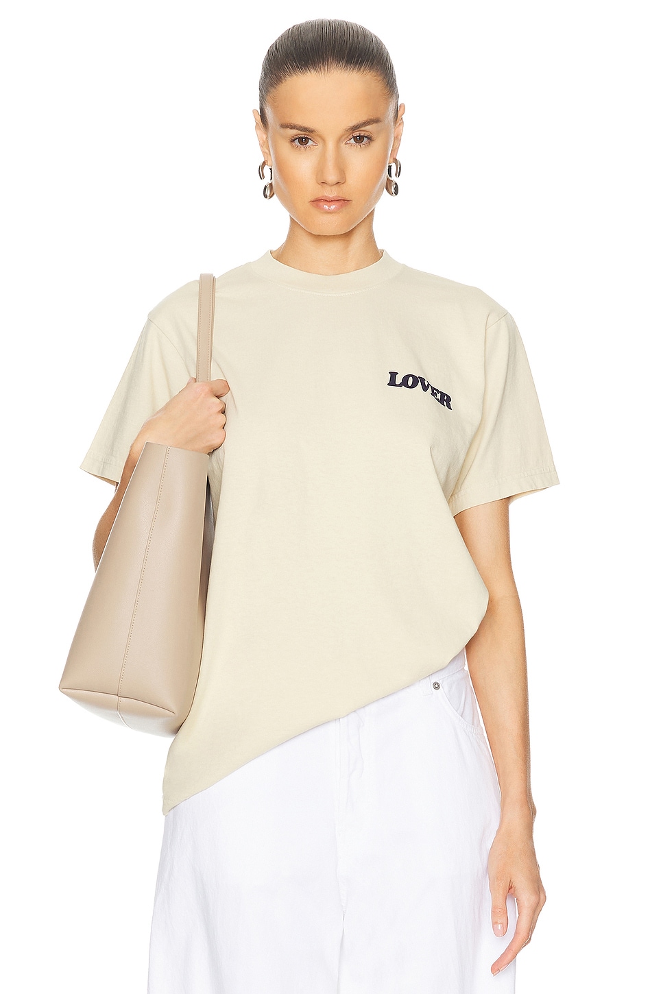 Lover Side Logo Shirt in Taupe