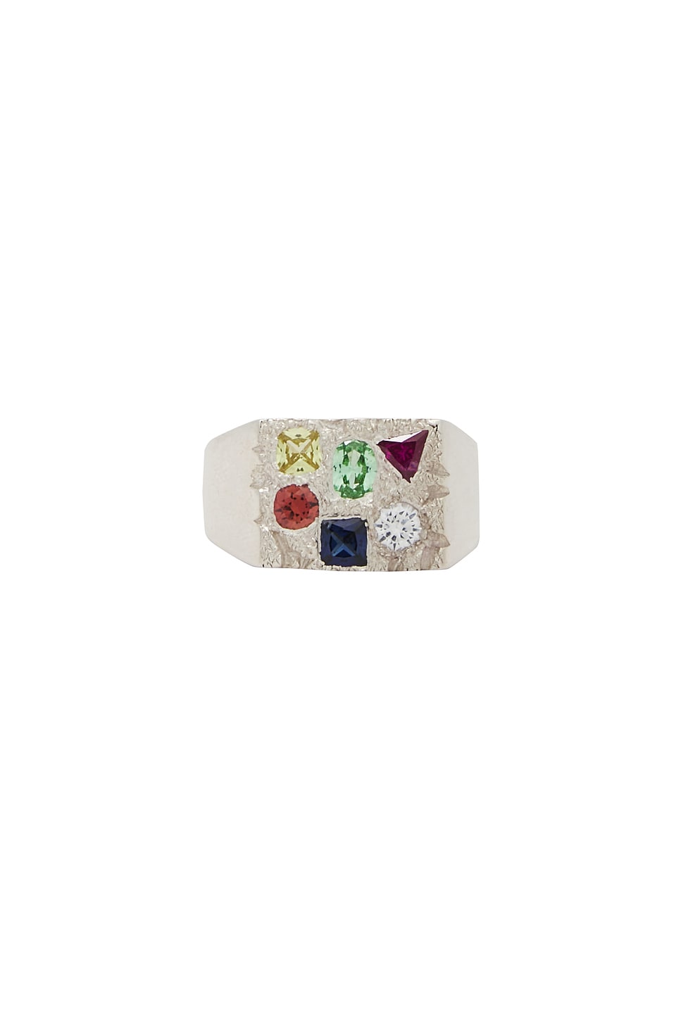 Cottage Rose Garden Signet in Metallic Silver