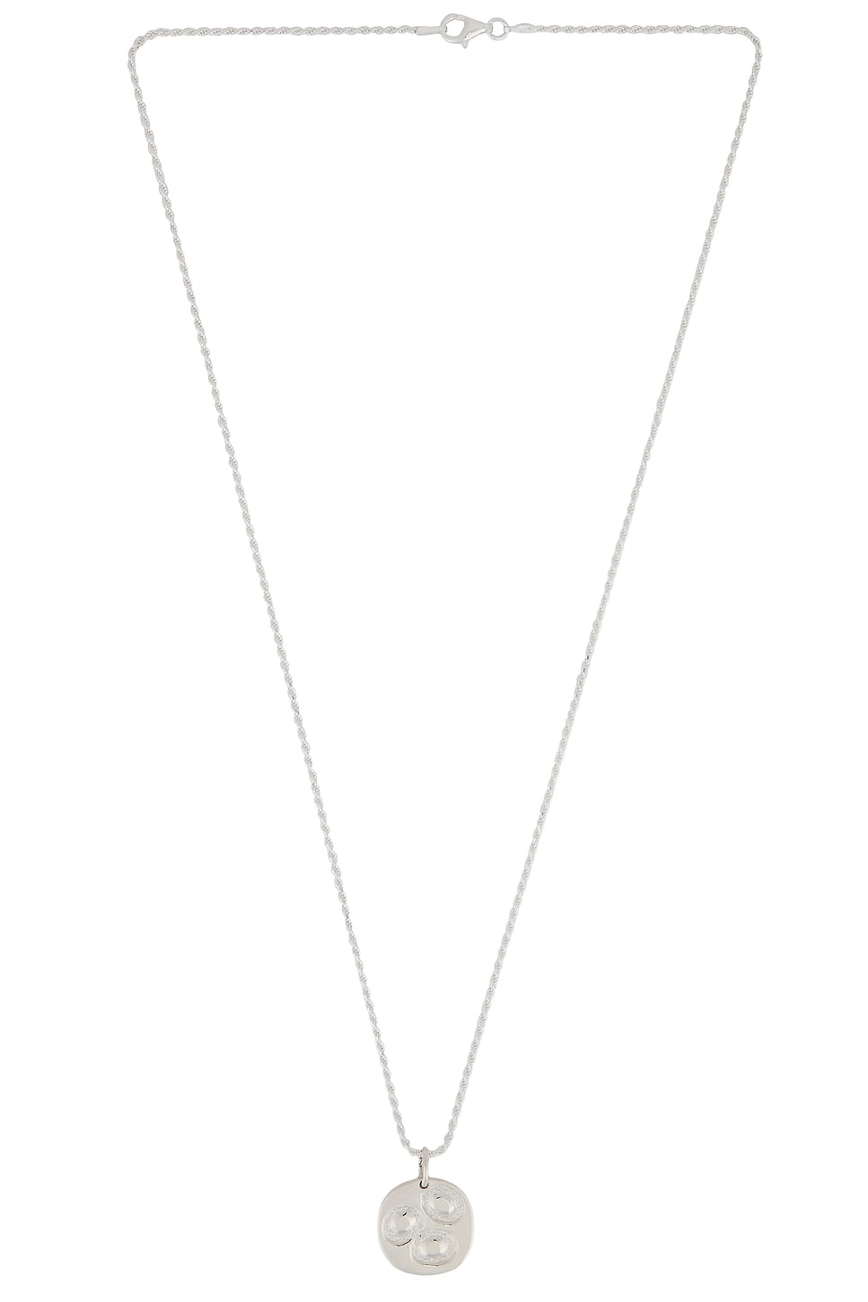 Oval Chloroplast Pendant Impression in Metallic Silver