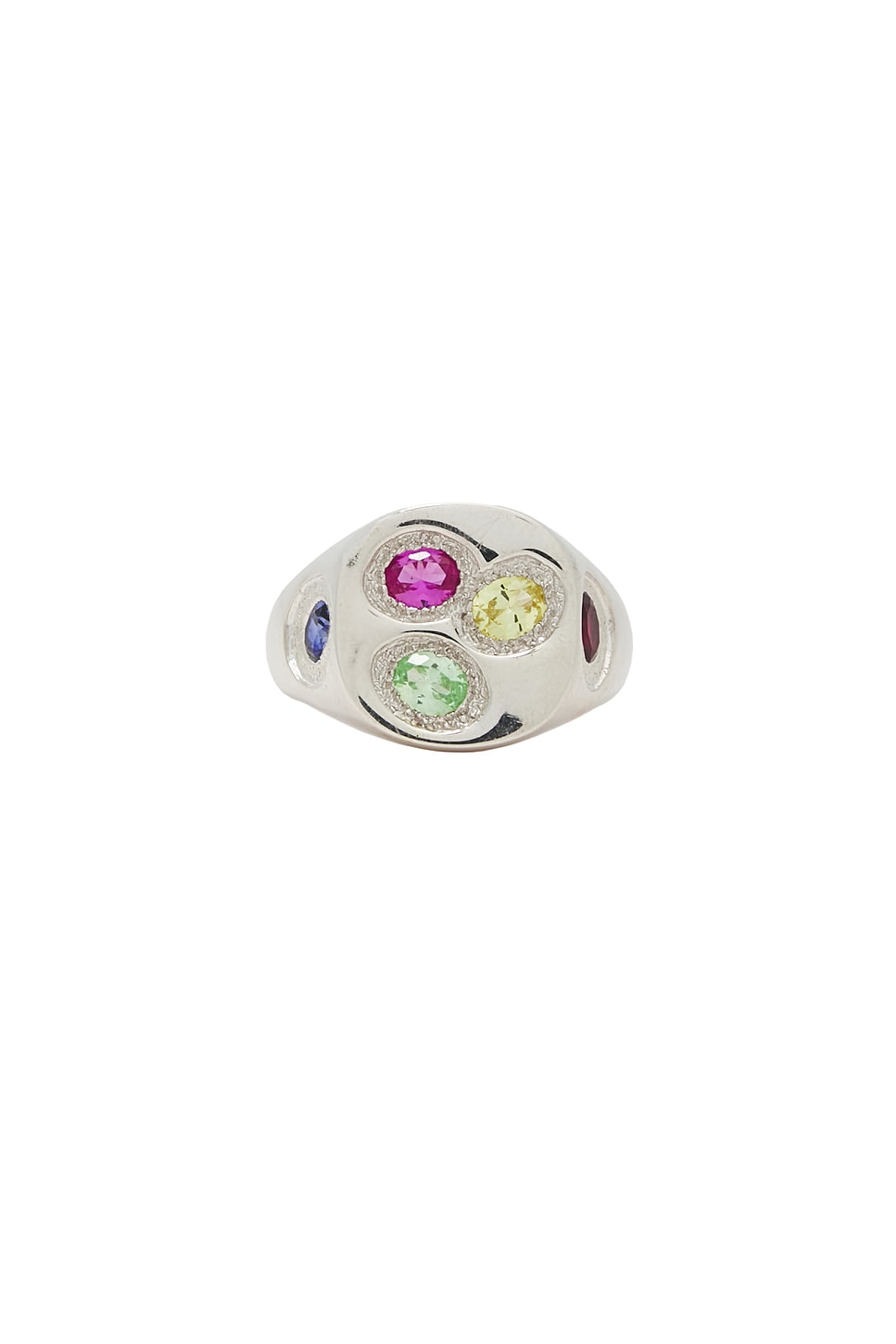 Oval Chloroplast Signet in Metallic Silver